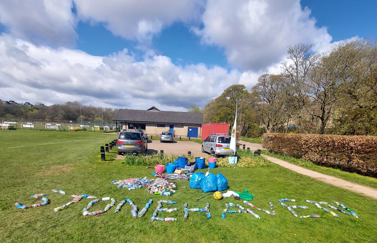 Positive action. Well done to our volunteers at Mineralwell Park, #stonehaven on Saturday. A staggering amount of #litter, almost all of it recyclable, prevented from harming animals & the #environment. #plasticfreecommunities #Scotland #Mondayvibes #dogsofx