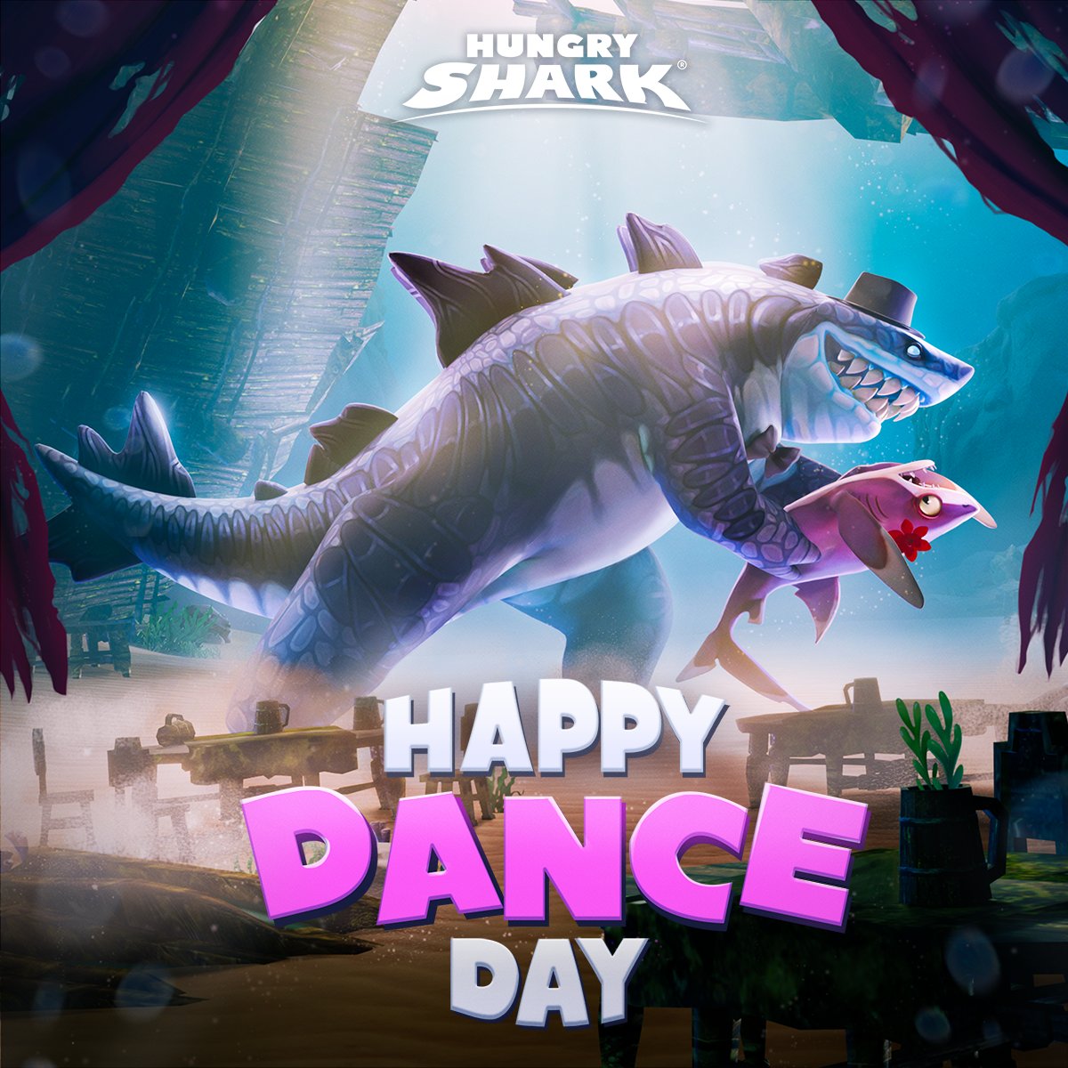 Happy #InternationalDanceDay ! 🎶 Dive into the rhythm of the waves and show us your best underwater moves in #HungryShark! 🦈🌊