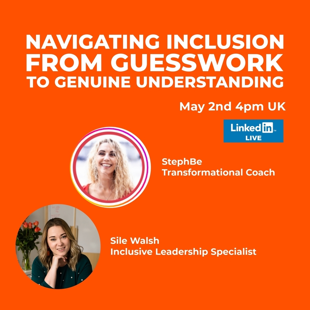 Join @StephBe and @Silewalsh1 for the 'Navigating Inclusion: From Guesswork to Genuine Understanding' LIVE o May 2nd at 4pm. Join us on any of the following channels LinkedIn: ift.tt/Iur4QCv Facebook: ift.tt/JYBOw0A YouTube: … instagr.am/p/C6WIdPhyALI/