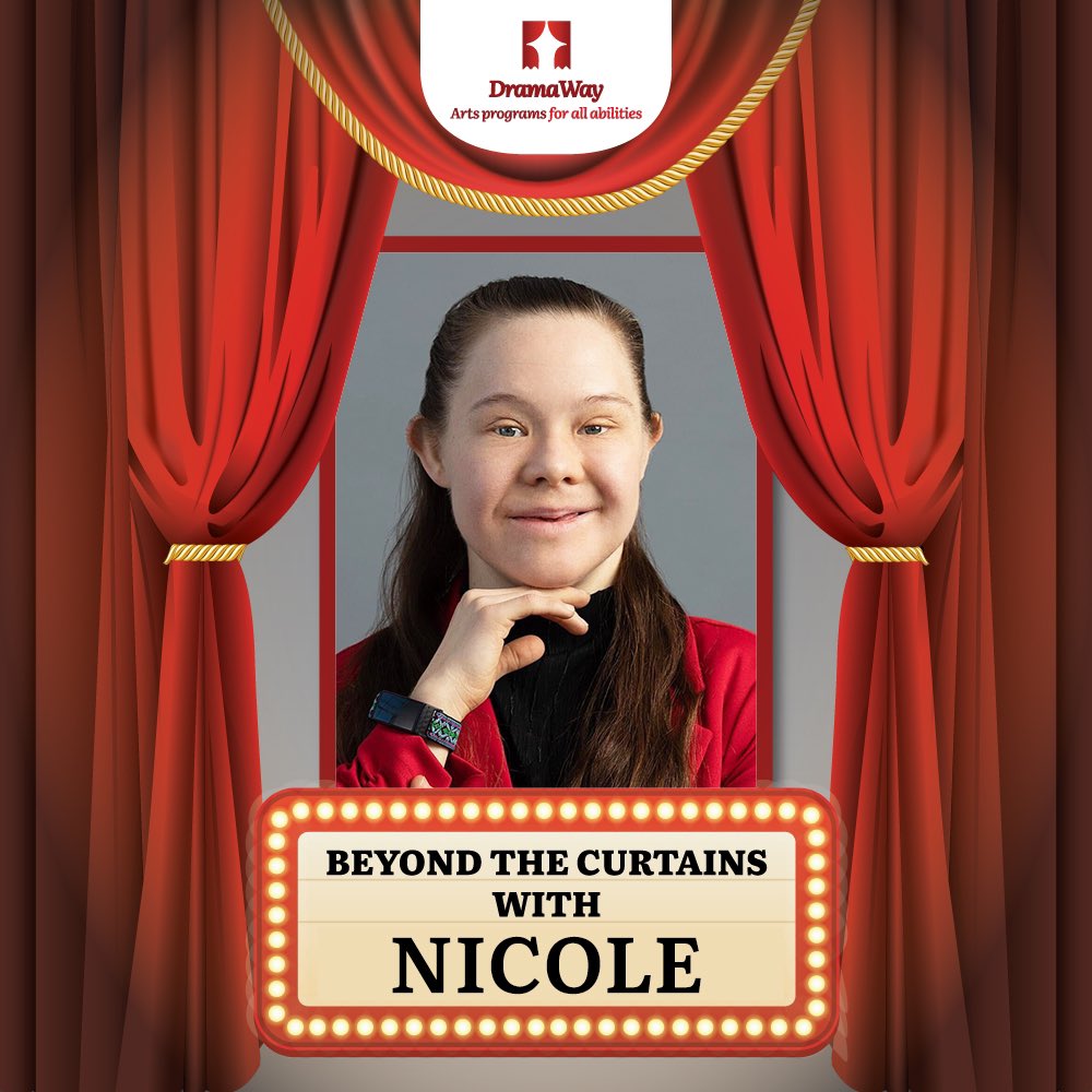 It’s Nicole Flynn here! Don’t miss out on reading my full story today for my Beyond The Curtains spotlight dramaway.com/nicole and please GIVE today to help support inclusive arts! 
Stay tuned for my video reel too! #BeyondTheCurtains ##DisabilityAdvocate #PublicSpeaker