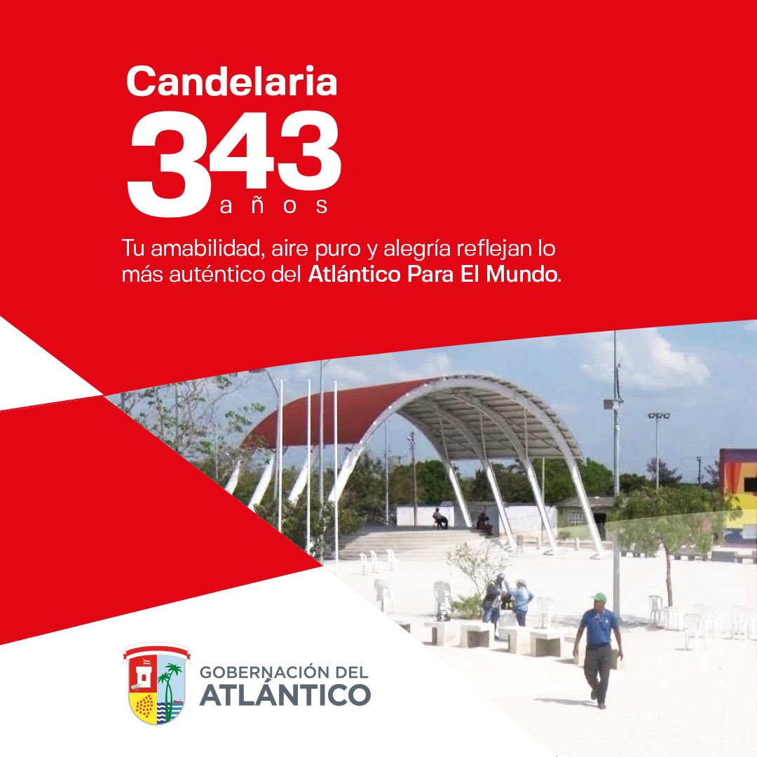 ¡Felicidades, Candelaria! 🎊 Son 3️⃣4️⃣3️⃣ años llenos de historia y encanto, llevando con orgullo sus tradiciones del sur de nuestro departamento, su rica gastronomía y sobre todo, gente cálida y trabajadora. Juntos seguiremos construyendo un #AtlánticoParaElMundo. 🇲🇨