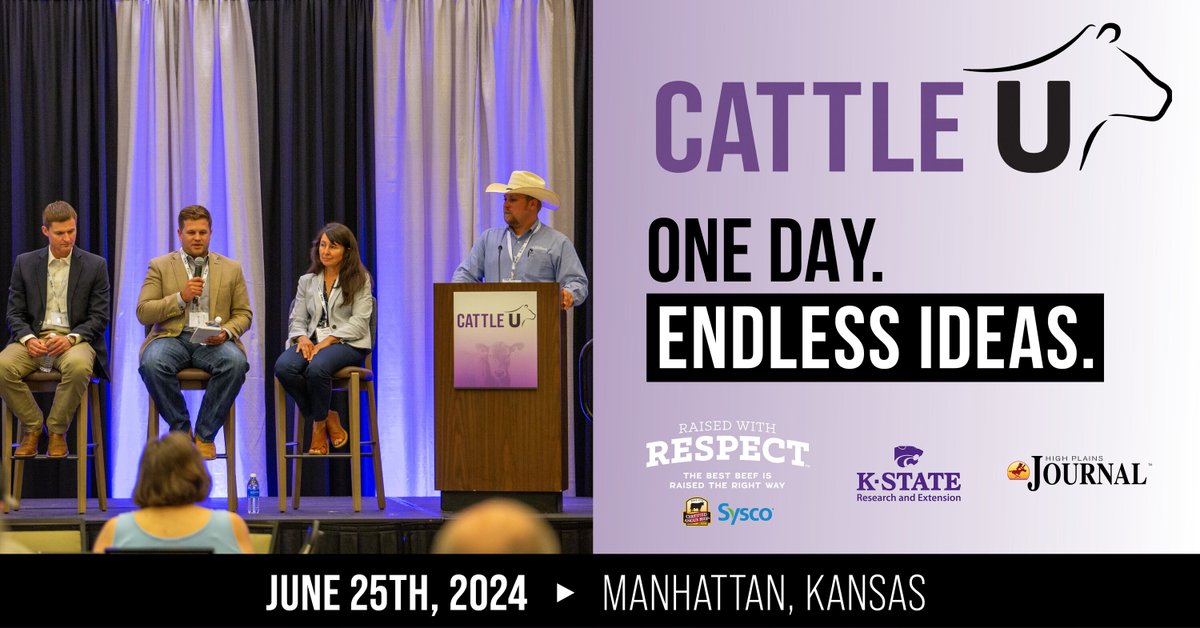 Stay up-to-date with industry news at Cattle U on June 25 in Manhattan, KS. This event provides producers with information and networking opportunities to take their cattle operation to the next level. For event details and registration, visit cattleu.net.#CattleU24