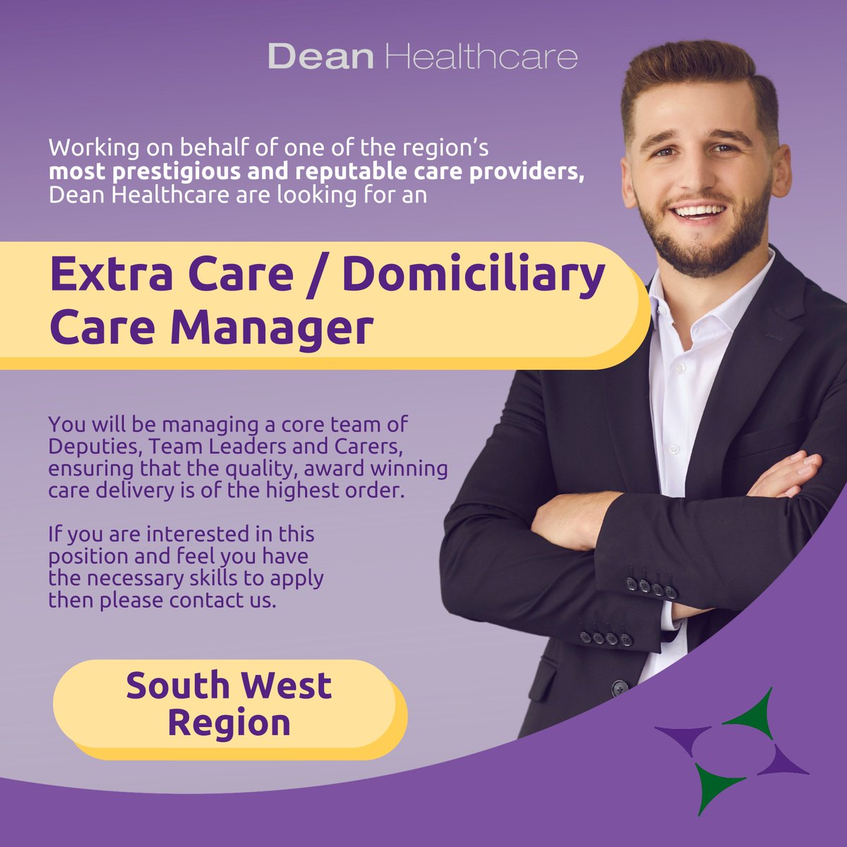 Working on behalf of one of the region's most prestigious and reputable care providers, Dean Healthcare are looking for an exceptional Extra Care / Domiciliary Care Manager in the South West region.

#extracare #domiciliarycare #caremanager #healthcare #healthcareprofessionals
