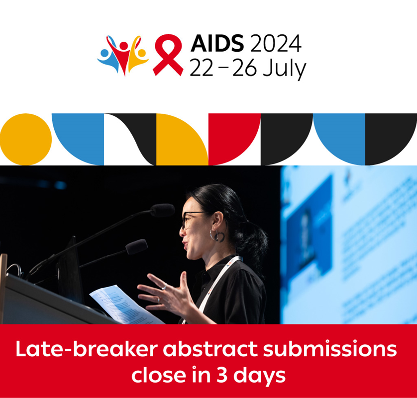 Late-breaker #abstract submissions for #AIDS2024 close in 3 days! Don't miss the opportunity to potentially showcase your research to thousands of #HIV professionals in Munich & virtually from 22-26 July. Submit a late-breaker before 2 May at 23:59 CEST! aids2024.org/abstracts
