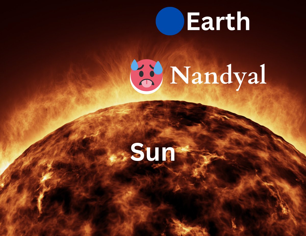 #Nandyal city is the hottest city in India with Highest recorded 45.6 C followed by #Kurnool  city at 45.2 C. Its very very rare to see AP cities topping in Temperature during April - end. More Extreme temperatures likely for next 4 days. ⚠️⚠️