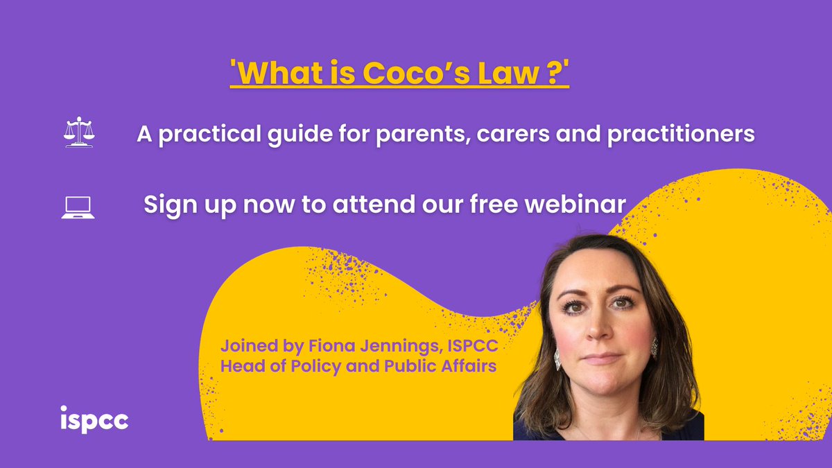 Don't miss your chance to sign up for tomorrow's free webinar. Join ISPCC online on April 30th, 7:00 – 7:30pm for an important webinar on Coco's Law. For more info and to sign up visit bit.ly/4aOKNKb #ISPCC #Childline #Cocoslaw #law #webinar #consent #education