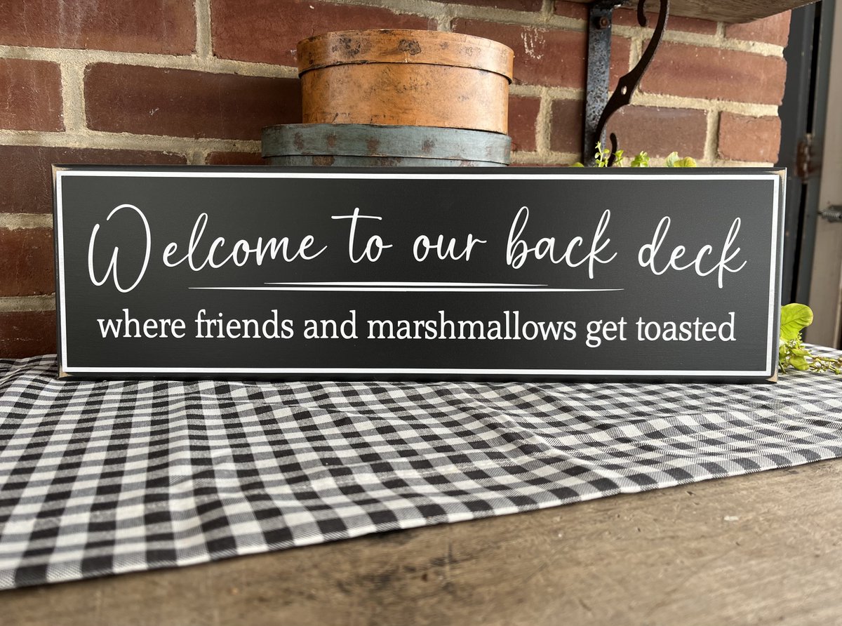 #Welcome to our Deck Wood Sign - Porch or Yard or Patio - #FriendsandFamily #Housewarming Gift Idea #SMILEtt23  etsy.me/4b7omA4 via @Etsy