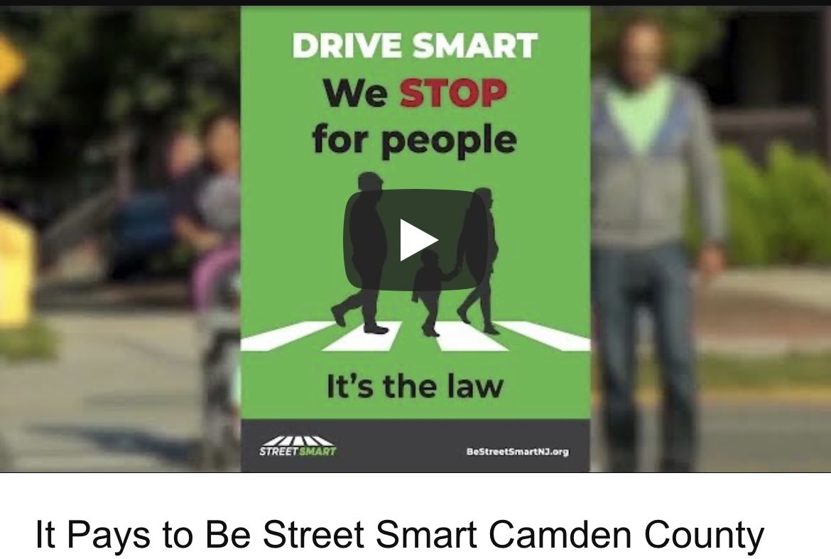 🚸We all have places to go, people to see and things to do but when traveling it pays to be #StreetSmart🚸 #CCPO #trafficsafety #Pedestriansafety #camdencountynj #DriveSafeEveryone #highwaysafety #publicsafety #DriveSmart #drivesafe #drivesafely #PSA youtu.be/7CROIQaKzNw?si…