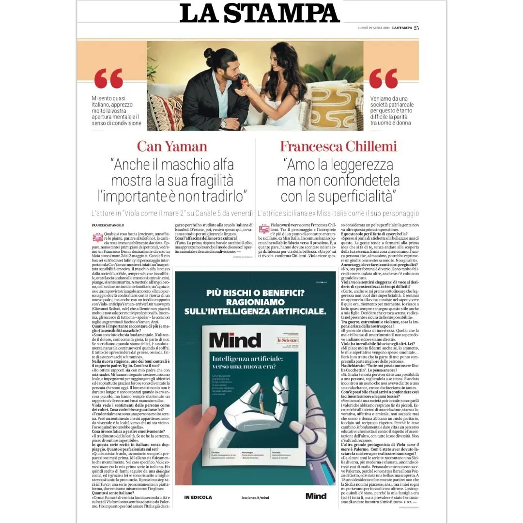 YamanManiaPL 🇵🇱 (@yamanmaniapl) on Twitter photo Ig • <a href="/Nico_Uff_Stampa/">Nico Ufficio Stampa</a>
Can Yaman: “Anche il maschio alfa mostra la sua fragilità l’importante è non tradirlo”
Protagonista, insieme a Francesca Chillemi in «Viola come il mare 2» dal 3 maggio su Canale 5 e in box set su Mediaset Infinity.
#CanYaman
#YamanManiaPL 🇵🇱 Ig • <a href="/Nico_Uff_Stampa/">Nico Ufficio Stampa</a>
Can Yaman: “Anche il maschio alfa mostra la sua fragilità l’importante è non tradirlo”
Protagonista, insieme a Francesca Chillemi in «Viola come il mare 2» dal 3 maggio su Canale 5 e in box set su Mediaset Infinity.
#CanYaman
#YamanManiaPL 🇵🇱