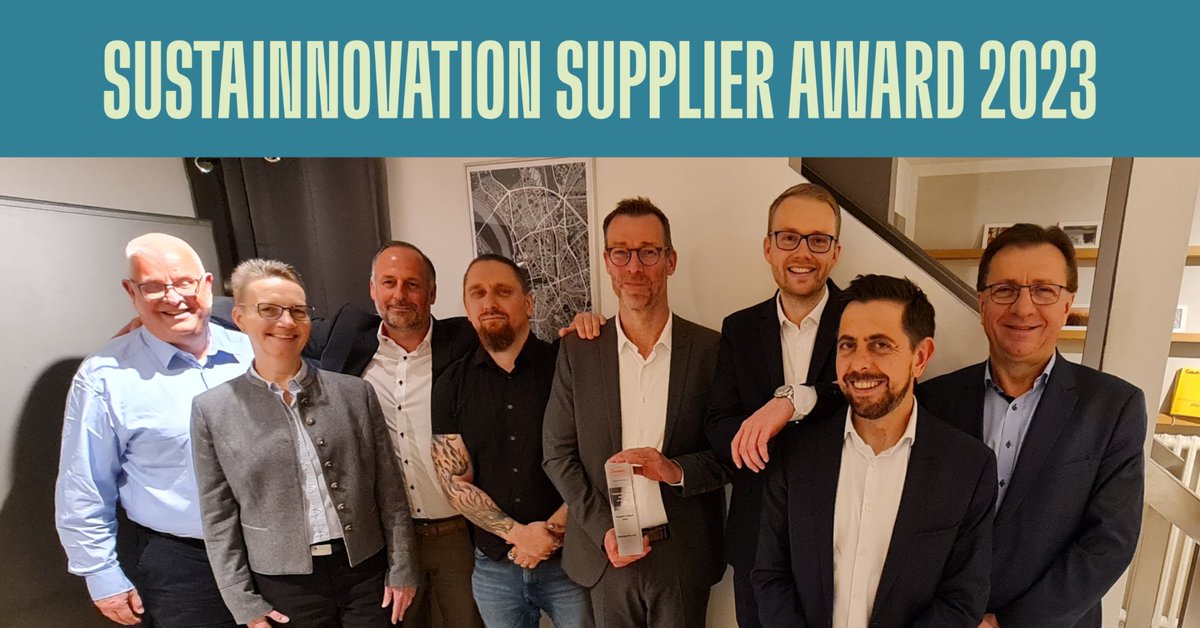 We're delighted to present our #logistics partner ENGEMANN u. CO. with the Sustainnovation Award 2023! 🏅🤝 With the continuous conversion of its vehicle fleet to #sustainable drives, ENGEMANN is making an important contribution to emission-free transportation. #NetZero