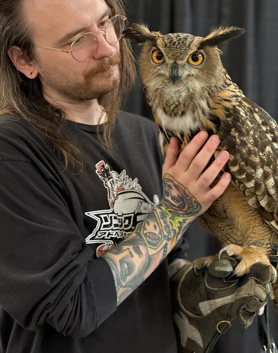 Emmett and I got to hang out with this cool owl yesterday.