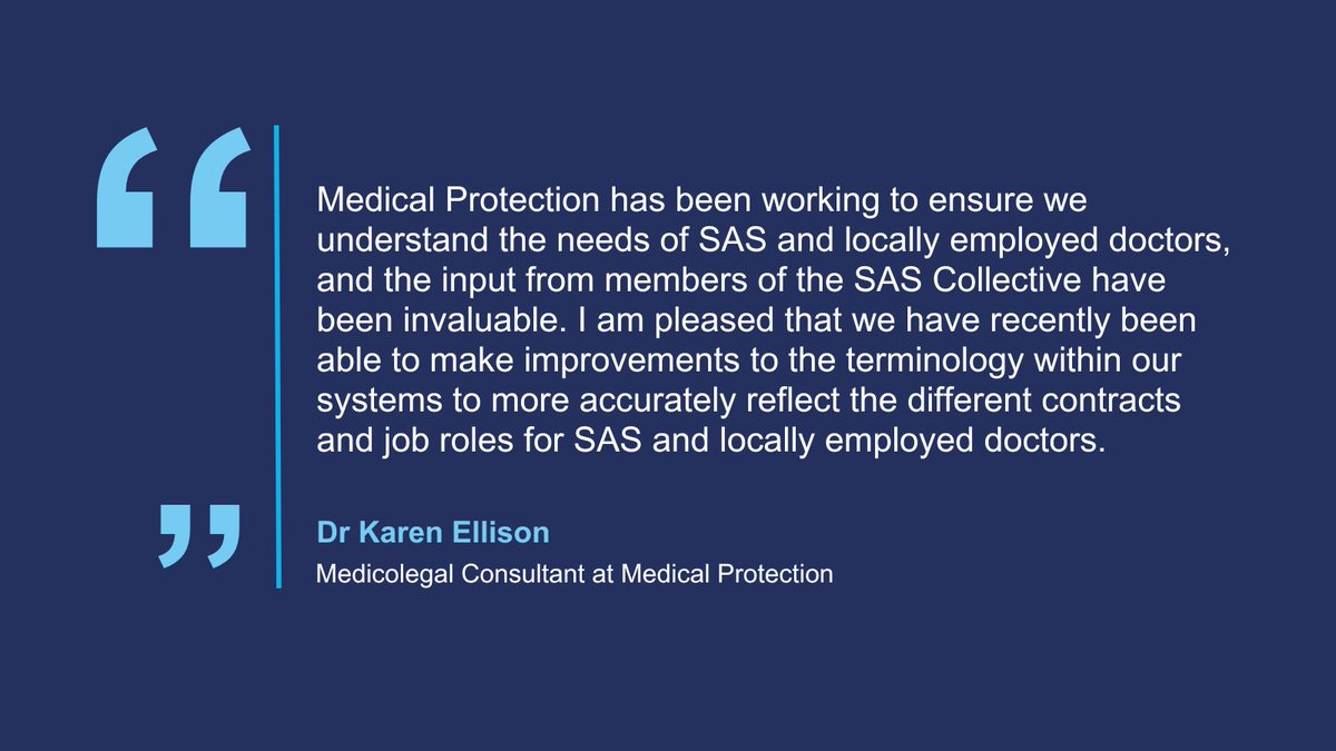 One of our Medicolegal Consultants, and a SAS doctor, Dr Karen Ellison highlights the importance of doing more for SAS and locally employed doctors. Read more: medicalprotection.org/uk/articles/me…