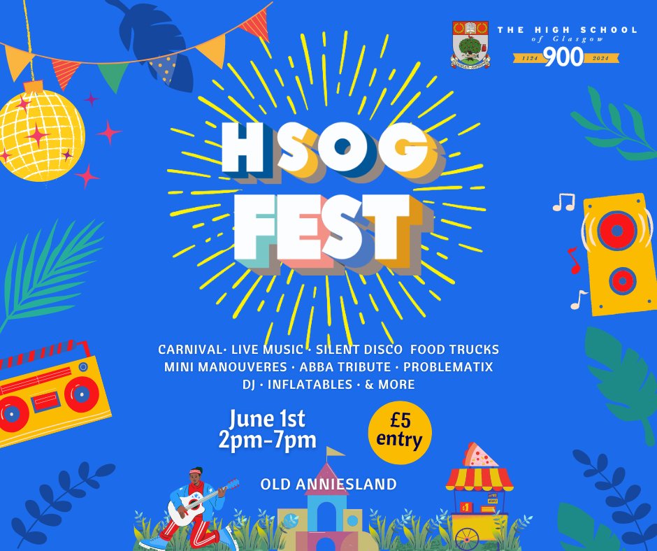 🤩 Have you booked your ticket to HSOG Fest? 🥳 With fun for all the ages, from food trucks, to live music, a silent disco, carnival rides and more, there's sure to be something for everyone! 👇 Book your ticket today: trybooking.com/uk/DKUH. #HSOG900 #HSOGCommunity