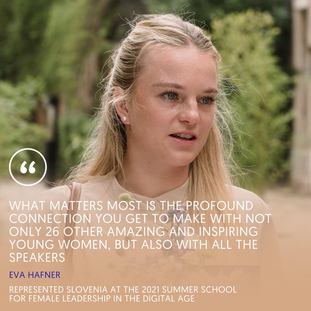 'What matters most is the profound connection you get to make with not only other amazing and inspiring young women but also with all the speakers,” shares our alumna Eva Hafner from Slovenia who attended our first Summer School in 2021. Apply by April 30! europeanleadershipacademy.eu