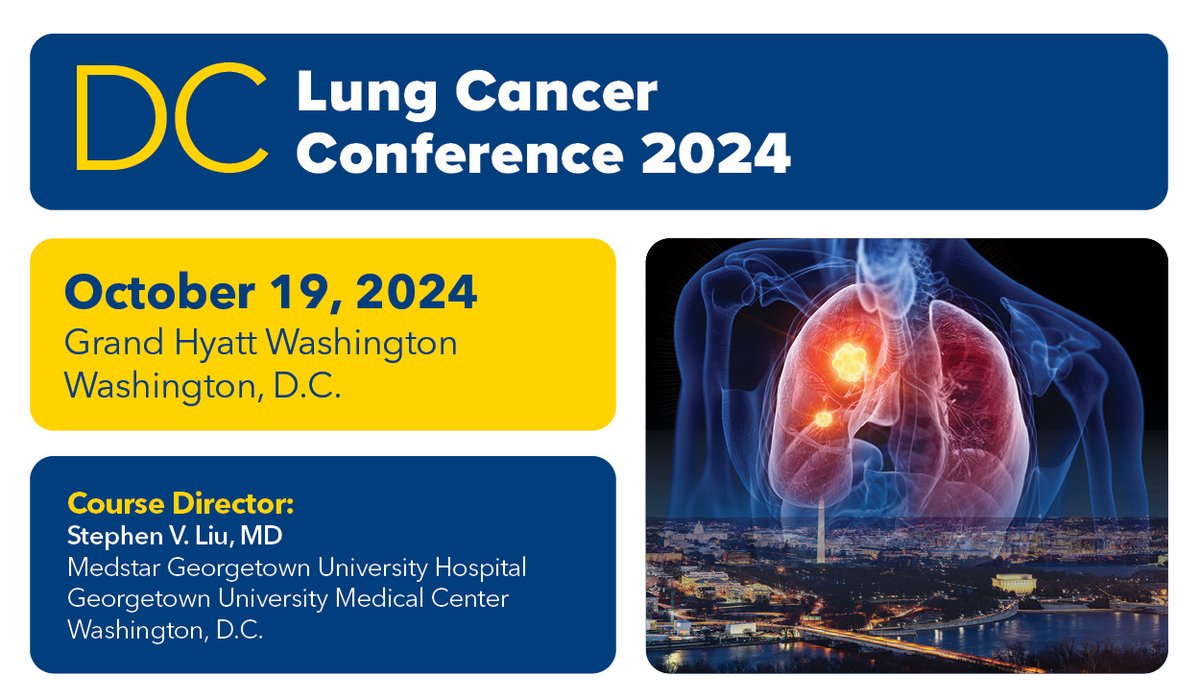 With all of the lung cancer updates this year, be sure to join us in downtown Washington, DC on Saturday, October 19th, 2024 for #DCLung24 for a one-day #CME with all the latest data presented by world class experts! Agenda and registration below: medstarhealth.org/dclung24