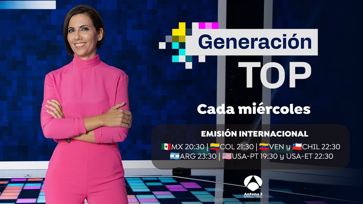 🌪️ Si vives fuera de España, podrás disfrutar de #GeneraciónTOP a partir de este miércoles en @antena3int.  

Aaaaaaaaaaaaaaaaaaah 🙂‍↔️🤩💫⭐️⚡️