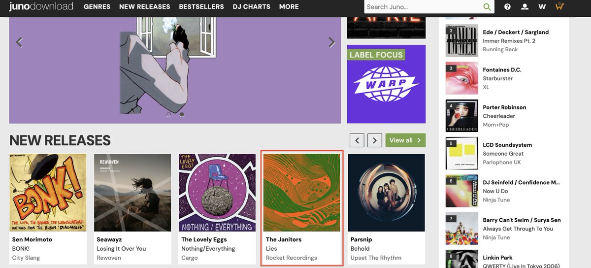 Thanks to @junodownload for including @JANITORS_STHLM new single 'Lies' on their 'Rock' home page:

junodownload.com/products/65018…

@CargoRecords