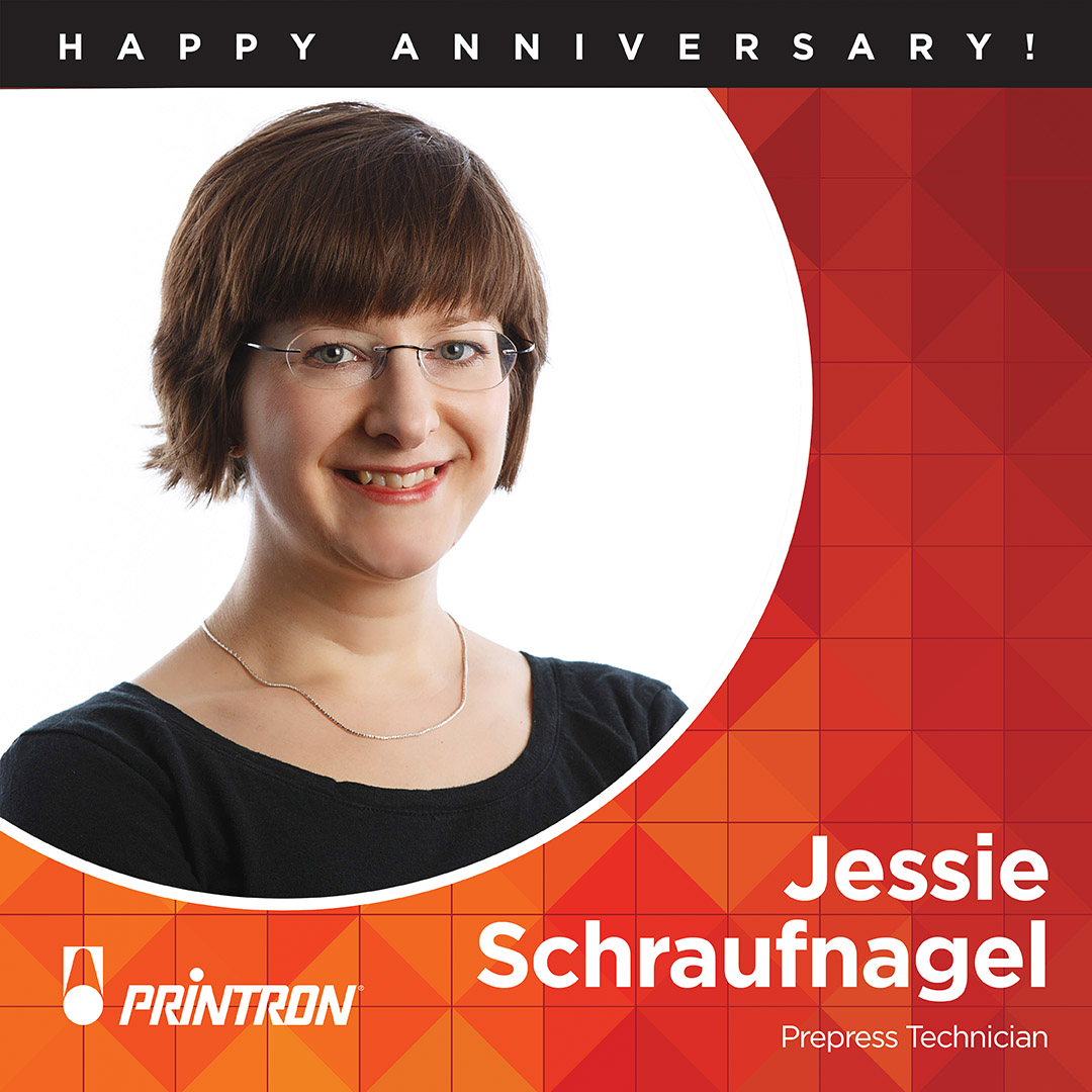 Congratulations to Jessie for 20 years of service with Printron! Jessie's expertise in our Graphic Services department and dedication to Printron is highly valued. Thank you for all you do! #printron #prepress #printing