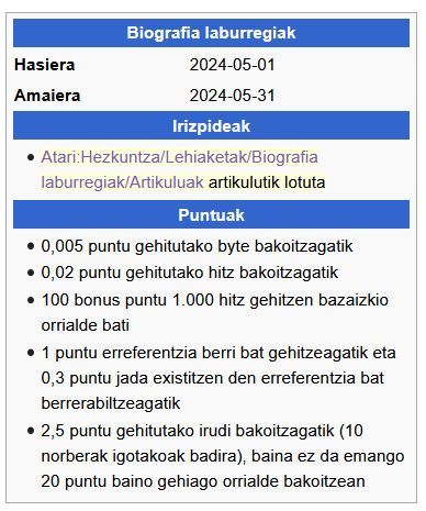 euwikipedia's tweet image. Maiatzaren 1etik 31ra bitarte "Biografia laburregiak" lehiaketa abiatuko dugu euskarazko Wikipedian. Wikipedia guztiek izan beharreko artikuluetatik tiraka, laburrenak hedatzeko gonbidapena da.

Lagundu eta irabazi sari ederrak!
eu.wikipedia.org/wiki/Atari:Hez…