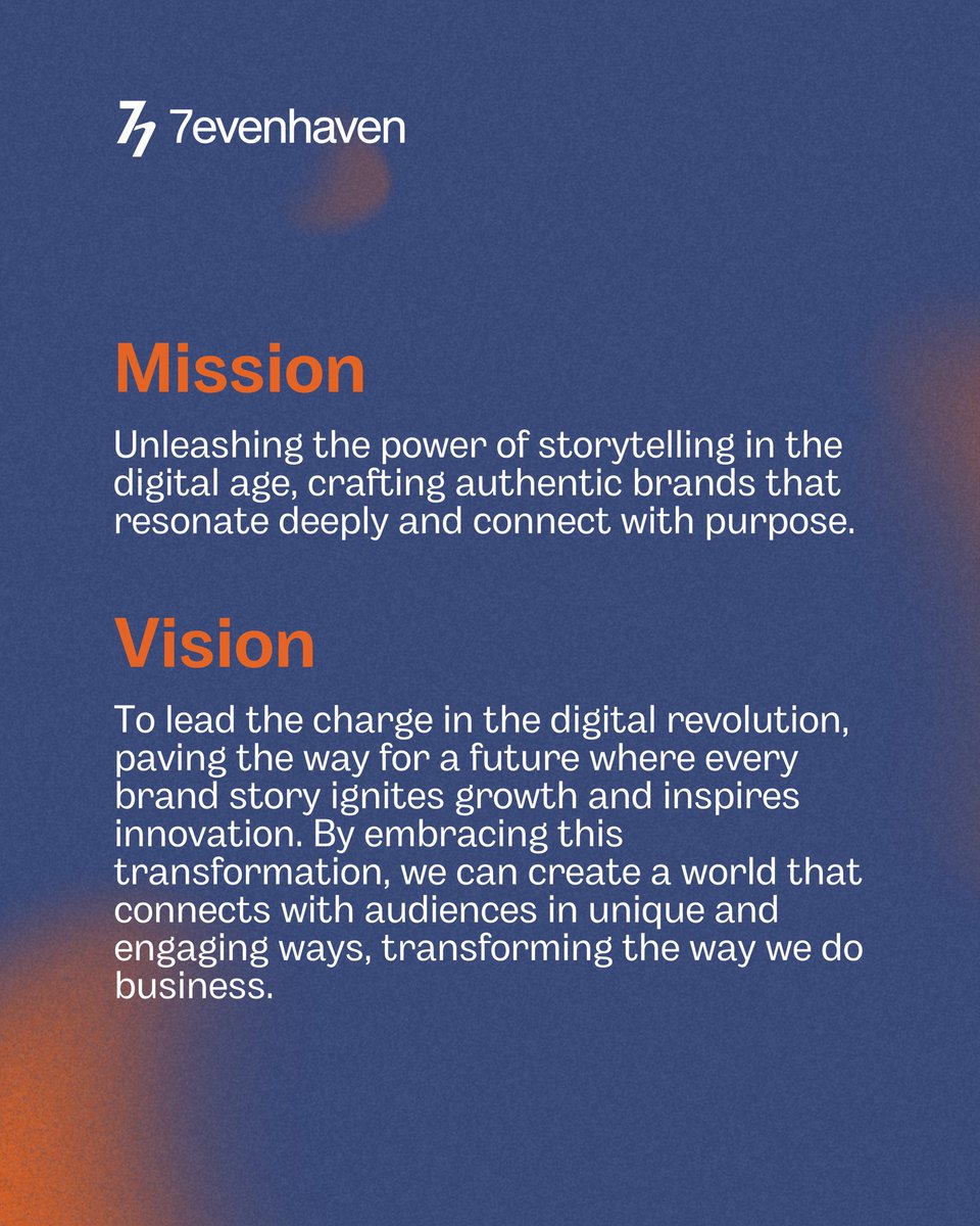 7even Haven is fueled by a mission: to unleash the power of storytelling and craft brands that resonate deeply and drive results. 

We believe your brand story holds the key to unlocking growth and innovation.

#7evenhaven #branding #ConnectWithPurpose #BrandStory