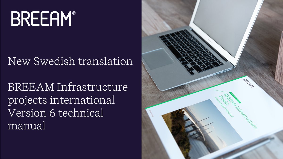 We are proud to announce the #Swedish translation of the #BREEAM #Infrastructure Projects International Version 6 Technical Manual. Thank you to the Sweden Green Building Council, whose invaluable collaboration made this possible. Download here: breeam.com/breeam-infrast…