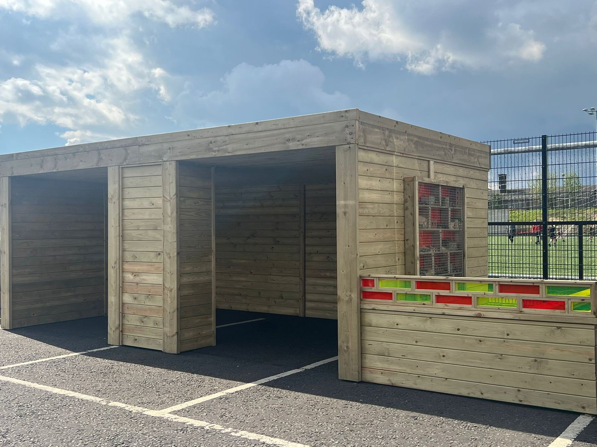 Delighted to secure this bike shed/bug hotel for the kids at Bunscoil Bheann Mhadagáin on Cliftonville Road. Looking forward to it being finished and used by the local bike bus, school kids and people using the pitches. A few car parking spaces used for LOADS of bike spaces.