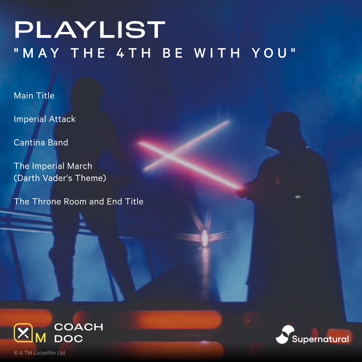 May the Force be with you as you embark along our @starwars themed workouts from now until 5/5. Will you seek balance and harmony on your Jedi journey with Leanne, step into your inner-Sith and take a walk on the dark side with Mark, or triumph over the dark side with Doc?