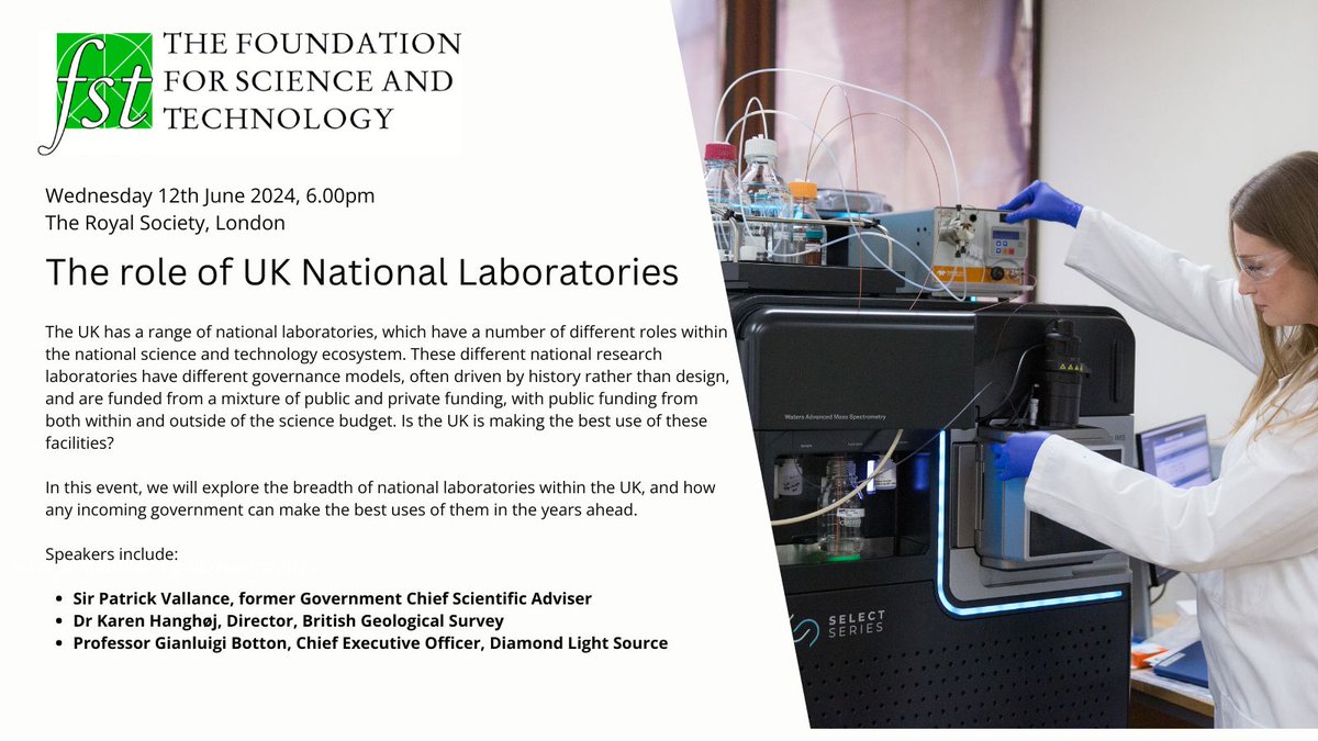 Let's discuss the role of UK #NationalLabs. Are we making the best use of them? With expert panel including former @uksciencechief Sir Patrick Vallance, Dr Karen Hanghoj @BritGeoSurvey and Prof Gianluigi Botton @DiamondLightSou - you're in for a treat! bit.ly/3WjVDUh