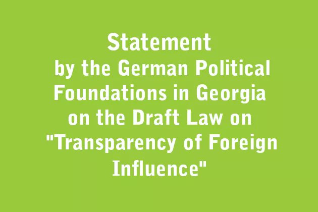 The four German Political Foundations in #Georgia, regardless of political and ideological boundaries, are gravely concerned about the harmful impact of the #foreignagent draft law on CSOs, the media, and Georgia's #Europeanintegration. 
Joint statement ➡️ ge.boell.org/en/2024/04/29/…