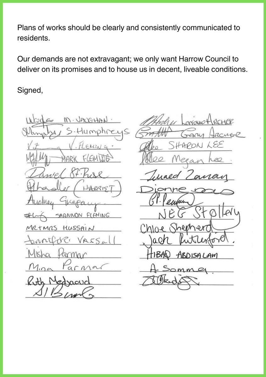 📢We are the tenants of Bancroft Gardens, Harrow, and we have had enough of cold, damp homes. Today we have sent this petition, signed by 27 of us, to Cllr Mina Parmar, Portfolio Holder for Housing, demanding an urgent meeting. Our message is clear: insulate our homes! 1/4