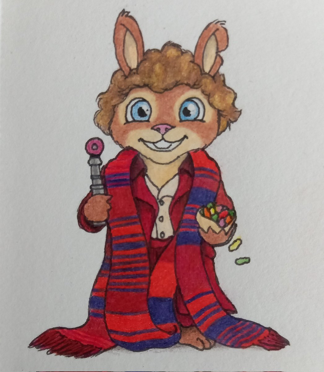 My Doctor Who Bunny Art. Doctor Number 4.