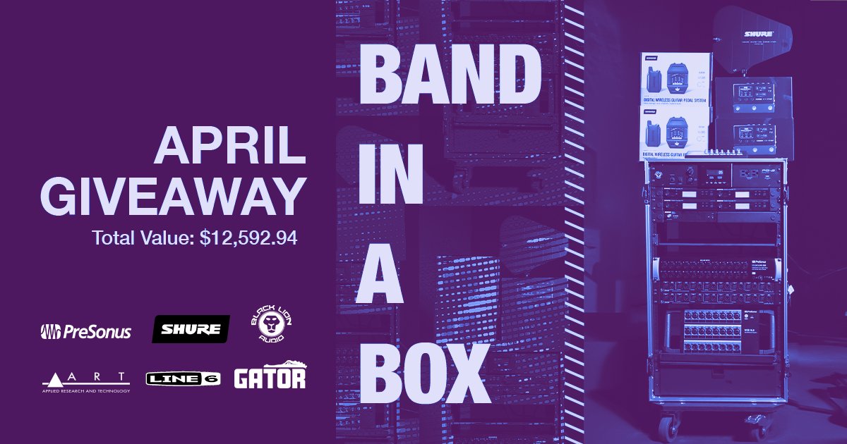 Everything your band needs is in this #giveaway! Stocked with amazing live sound gear from your favorite brands like @PreSonus, @Shure, @Line6,@BlackLionAudio, & @ARTProAudio, all inside a @GatorCases 16U rolling rack case! #AMSgiveaway Enter here: brnw.ch/21wJhoq