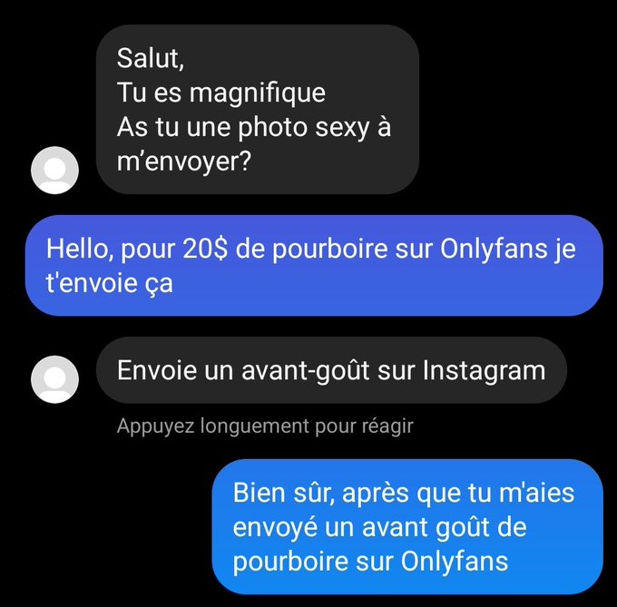Conversation normale sur insta https://t.co/0VS5KM5uDK