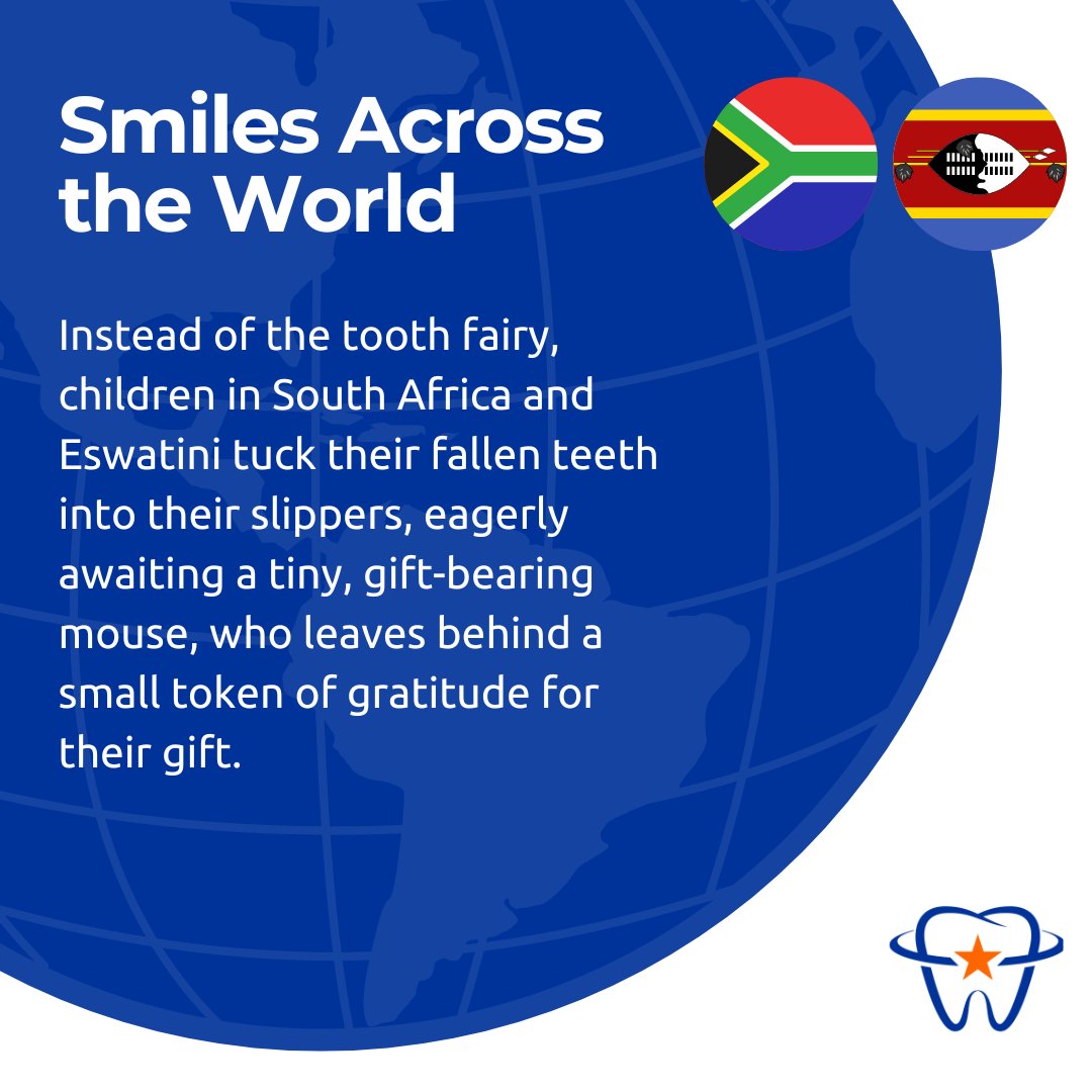 In South Africa and Eswatini, the tooth fairy scurries on four legs! 🐭 Kids place their teeth in slippers for a gift-bearing mouse! 🦷✨

#SmilesAroundTheWorld #IrvingBraces #IrvingOrthodontist #IrvingDentist #IrvingTX #CoppellTX #LasColinasTX
