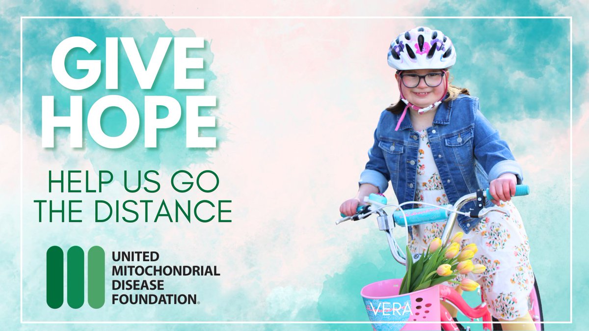 10-year-old Vera loves the outdoors. But, when Vera is low on energy she sometimes rides in a stroller. This is life for the thousands of patients living with #mitochondrialdisease. Help us go the distance and fund research for #mito treatments. Give Hope umdf.org/24hope