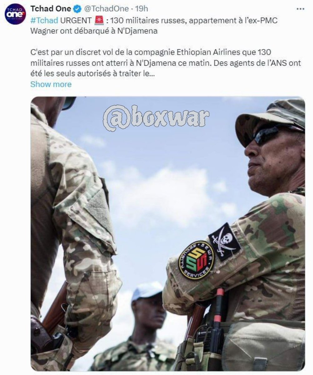 ‼️🇷🇺 🇹🇩 130 #Russian military personnel arrived in N'Djamena (the capital of #Chad) on an Ethiopian Airlines flight.  

🔹Chad for #France was a local stronghold and a large hub of mercenaries for wars in #Africa.

#Russia #Africa