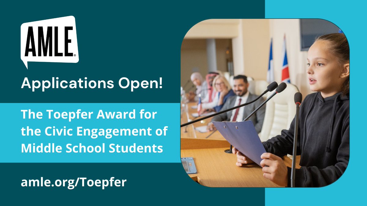 ⌛ Last Call, Middle Level Educators! Tomorrow's the deadline to apply for the Conrad Toepfer Award! Don’t miss your chance to gain recognition for your leadership and innovative contributions to middle level education. okt.to/naZpYy
