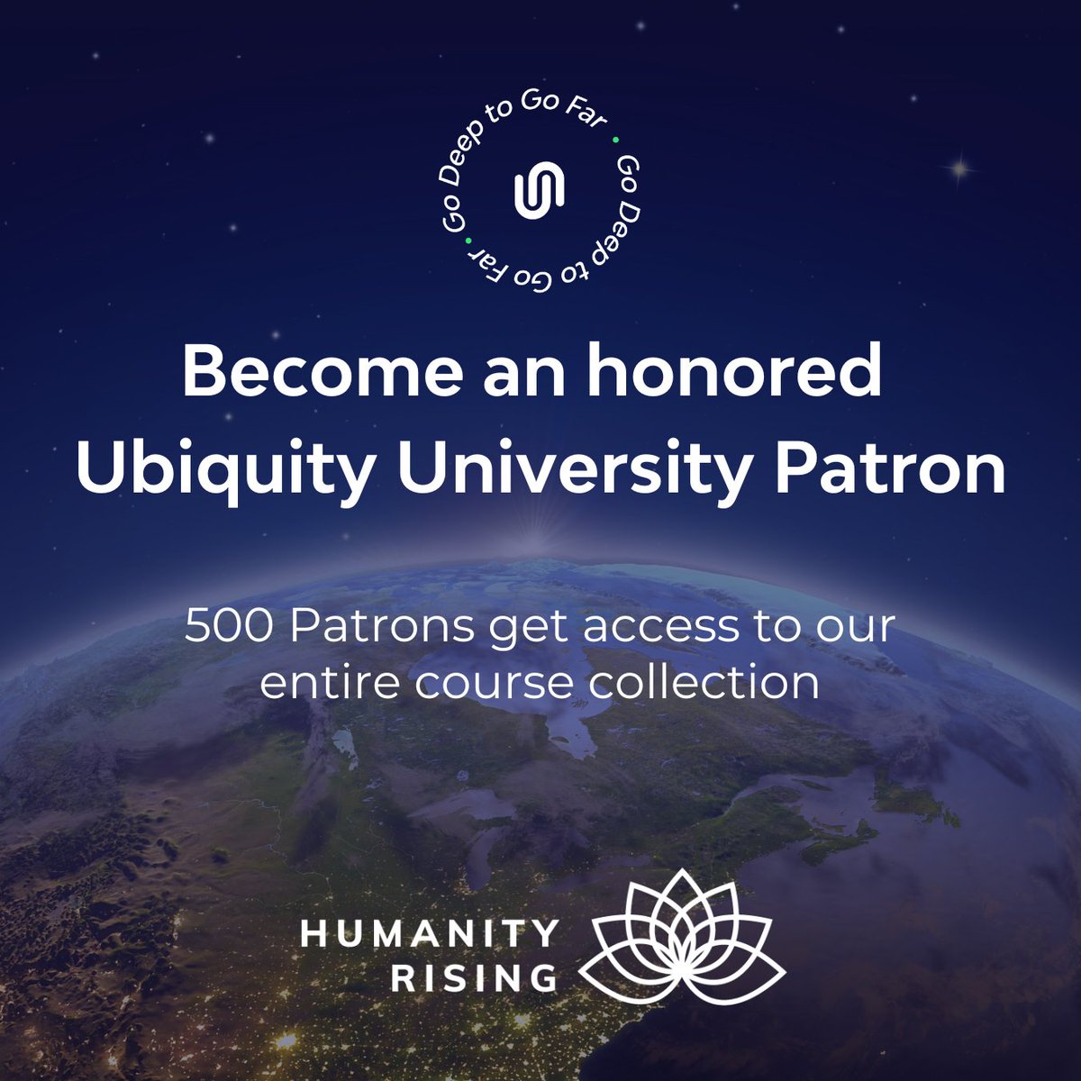 We’re looking for 500 patrons to invest $500 dollars each in Ubiquity. In doing so, you’ll be funding a movement dedicated to steering the world onto a different course at this pivotal moment. #learnwhatyoulove #futureofeducation #consciousnessevolution #humanityrising