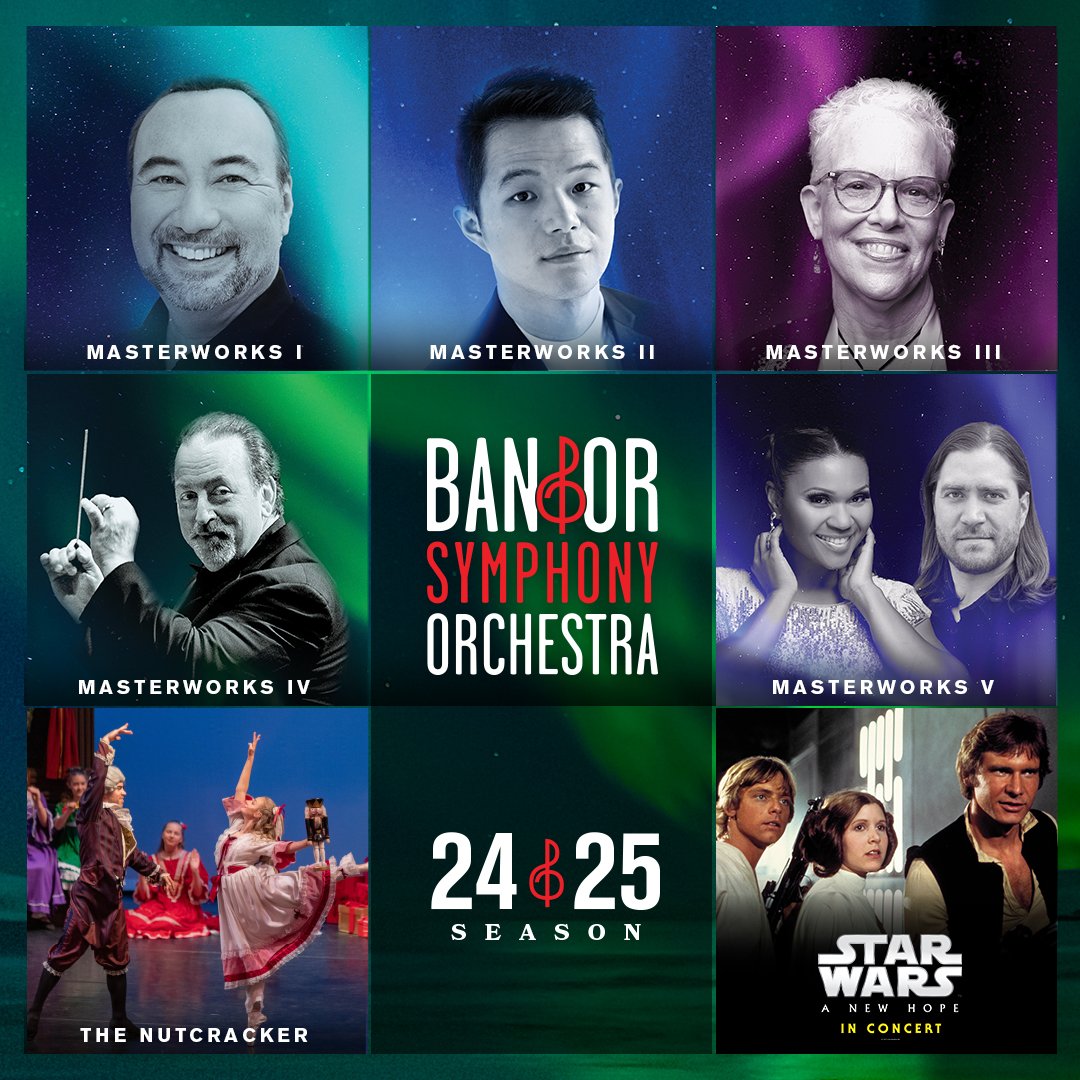 Season reveal!! Our 129th is gonna be HUGE, with five great Masterworks Concerts, Nutcracker just in time for the holidays, and Star Wars: A New Hope In Concert!  ...May the 4th be with you! Subscriptions are now on sale. bangorsymphony.org