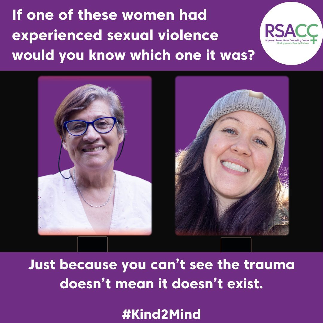 Many sexual violence survivors experience traumas mental health trauma. The trauma maybe unseen by their friends & families - but can be devastating. Our specialist sexual violence counselling can help. @BigGive #Kind2Mind match funding doubles funds raised for us. More soon 👀