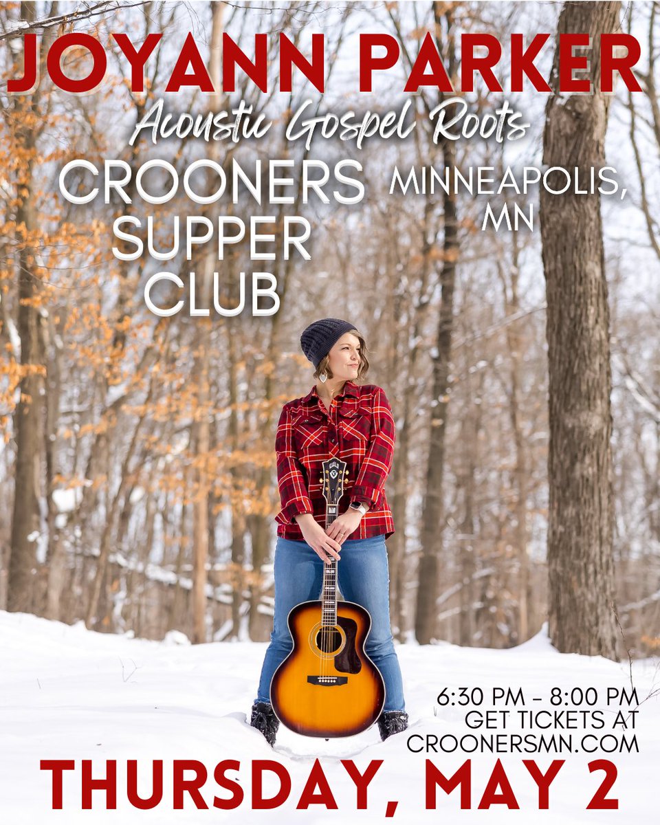 I'll be at Crooners Supper Club this Thursday, May 2nd for a night of acoustic gospel music! 🎟️ Get your tickets here: eventbrite.com/e/joyann-parke… #livemusic #gospel #concertvenue #MinneapolisMN