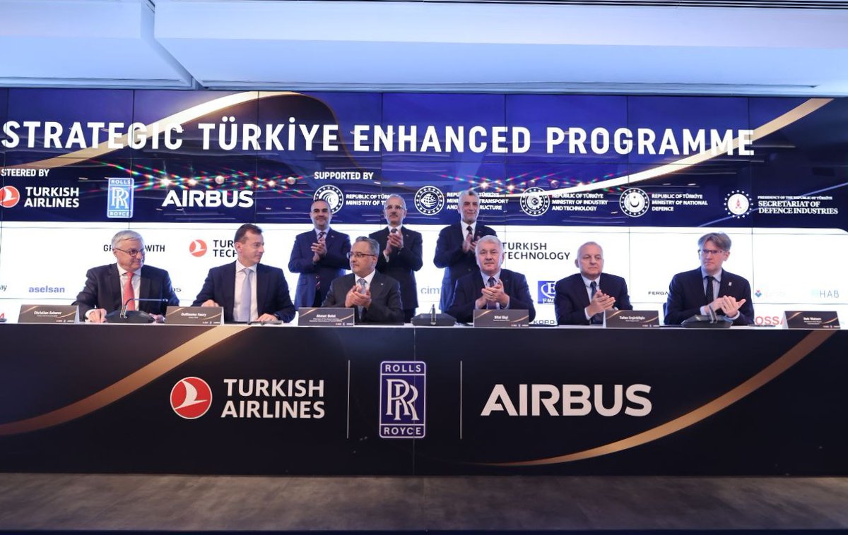 🤝✈️Türk Hava Yolları, Airbus ve Rolls-Royce işbirliği etkinliği

🇹🇷Havacılık alanında gelecek 15 yıl içinde ekonomik değer yaratacak, Türk havacılık ve uzay endüstrisini THY'nin uzun vadeli stratejik büyüme planı doğrultusunda daha da geliştirecek Stratejik Türkiye İlerleme…