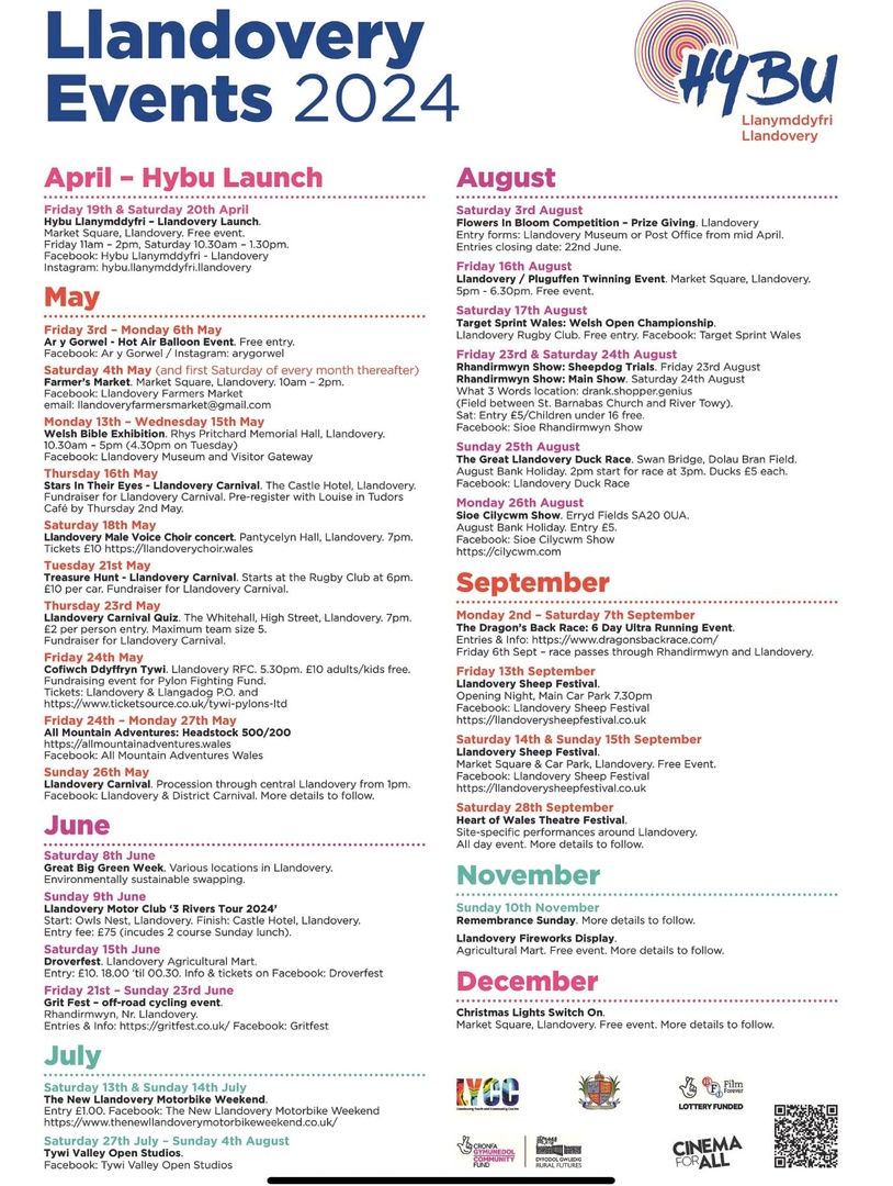 #Llandovery events in the coming months...#Carmarthenshire #CommunityEvents