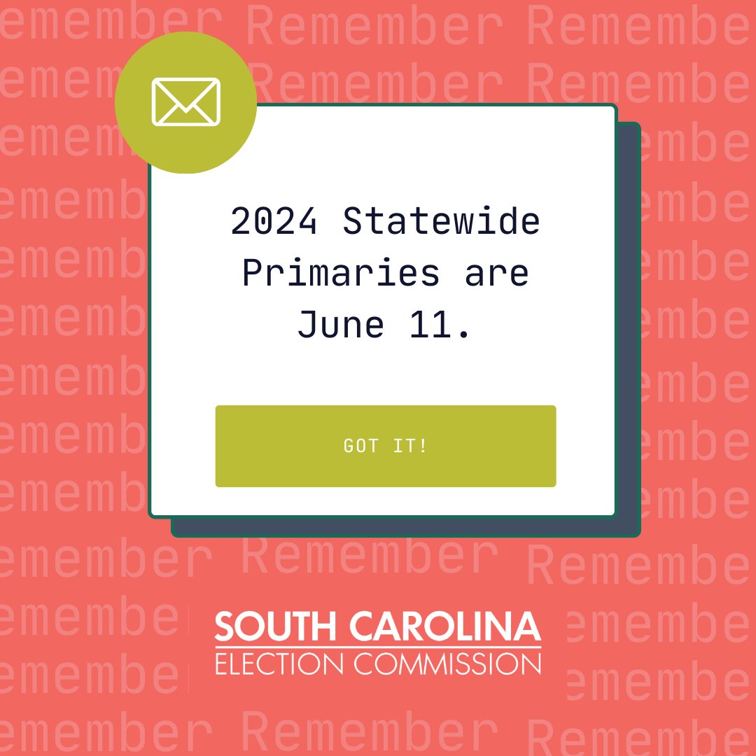 Mark your calendars! 🗓️ Don't miss out on having your say in the Statewide Primaries on June 11. Your voice shapes our future. Get ready to make a difference! #scVOTES