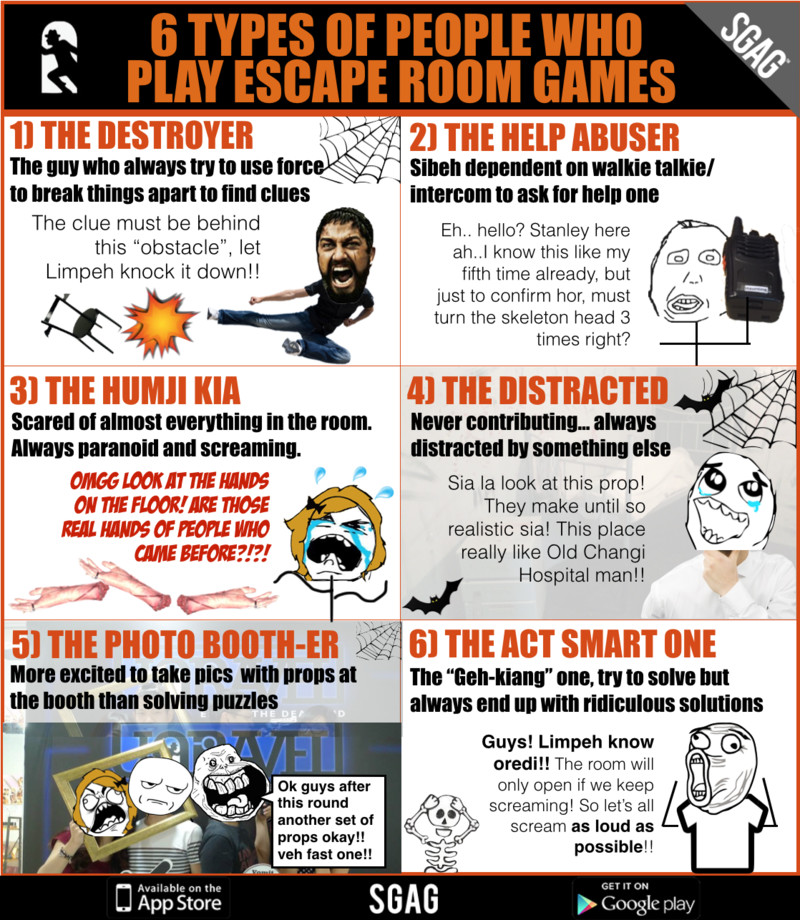 There are many types that come into the escape room, and we love them all!  What type do you think you are? #escaperoom #escapegame #impossibleescape