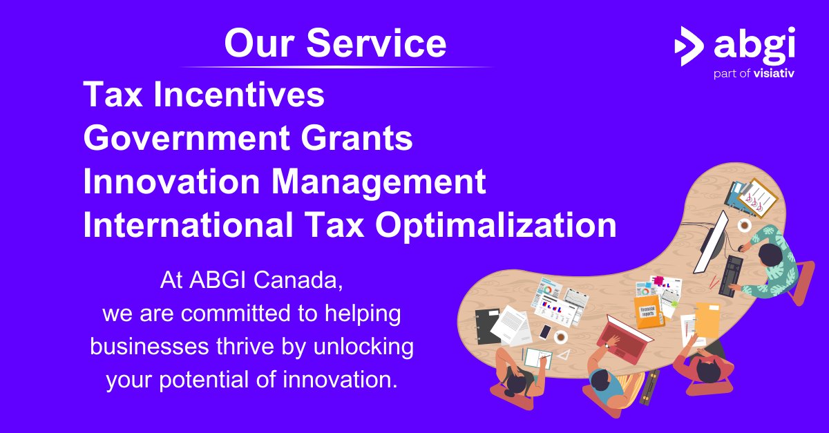 ABGI Canada is passionate about driving #Innovation and helping businesses thrive.

Connect with our experts and let's drive innovation together!

#RandD #SRED #CanadaTaxCredit #TaxCredit #BusinessFunding #Canadagrant #GovernmentGrant #Funding #CanadaBusiness #Innovation #abgi