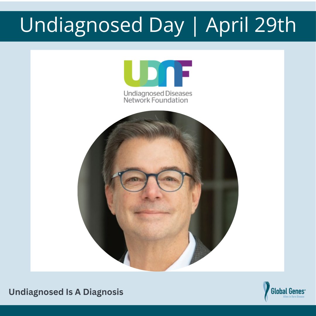 April 29 is #UndiagnosedDiseaseDay. We reached out to the Undiagnosed Diseases Network Foundation to share how they help those seeking a diagnosis and spoke to Gerald Sweeney who serves on their board of directors. Read the full article: go.globalgenes.org/3WaLE3F #CareAboutRare