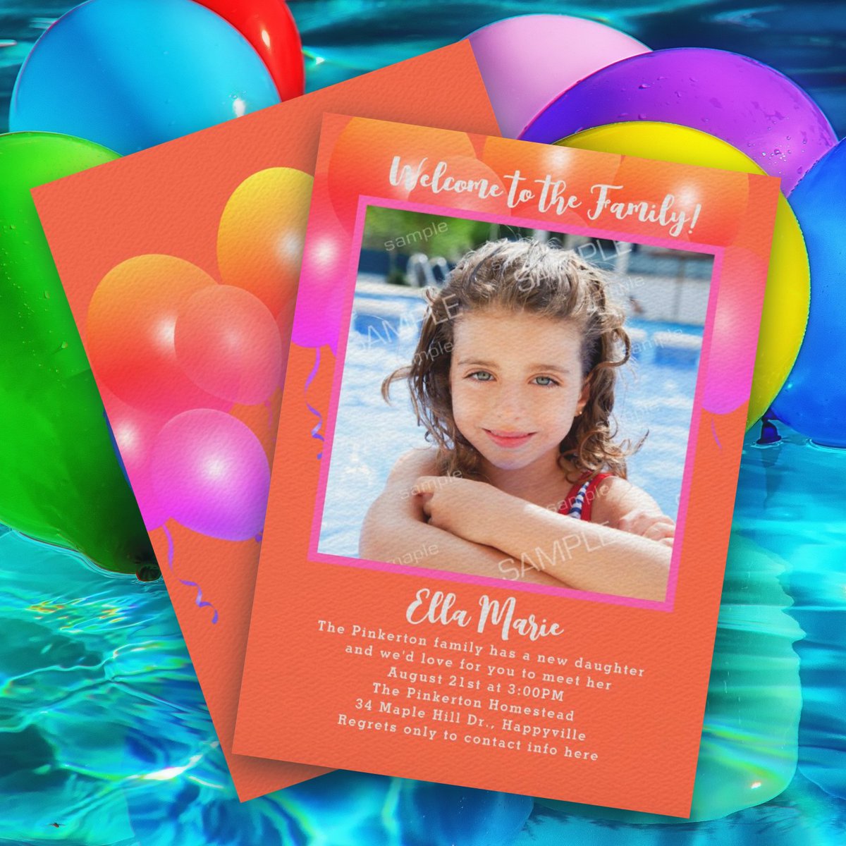 Happy balloons adoption party invites - Welcome a child to the family. Create photo cards with custom wording in bright summer colors. #daughteradoption #adoptionparty zazzle.com/adoption_party… via @zazzle #zazzlemade
