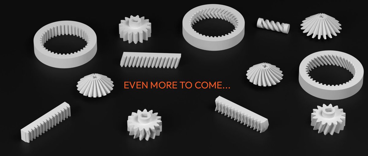 Precision Gears is a #b3d add-on developed to bring an array of mathematically accurate gears to Blender. It's all encapsulated inside the closest thing to a faux 'parametric' system, giving you the ability to change your gears on the fly. blendermarket.com/products/preci…