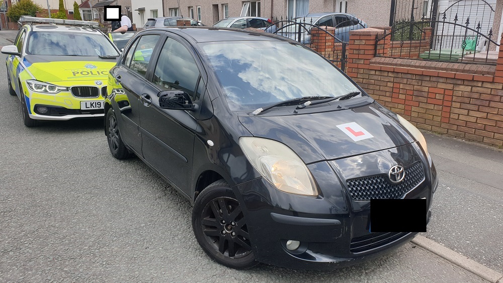 Provisional licence holder stopped driving unaccompanied in the St Helens area. The driver was also uninsured and one of the front tyres was worn well below the legal limit. The driver reckons he was going to buy insurance tomorrow.. now its on the way to the recovery garage!